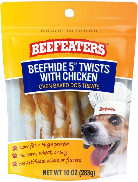 Beefeaters Beefhide Twist Chicken Jerky Dog Treat, 10-oz bag slide 1 of 2