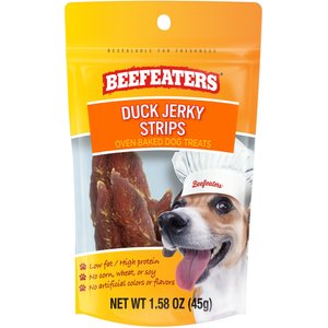 Beefeaters Duck Jerky Strips Dog Treat, 1.58-oz bag, case of 12