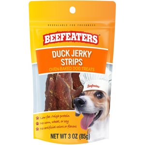 Beefeaters Duck Strips Jerky Dog Treat, 3-oz bag