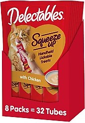 Hartz Delectables Squeeze Up Chicken Lickable Cat Treats, 0.5-oz tube, 32 count