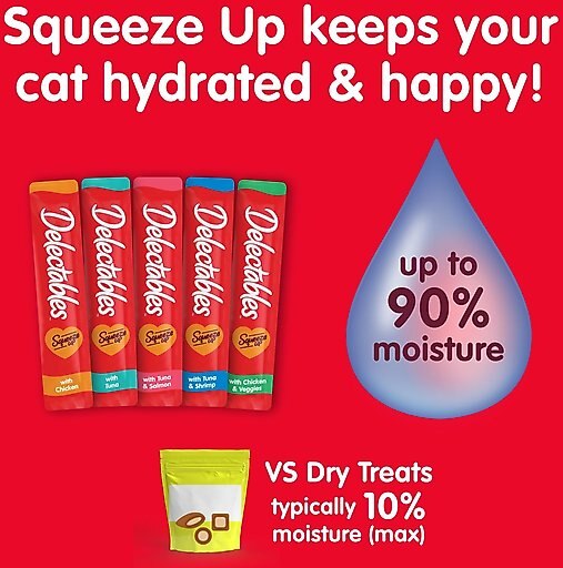 Hartz Delectables Squeeze Up Chicken Lickable Cat Treats, 0.5-oz tube, 32 count