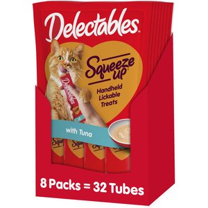 Hartz Delectables Squeeze Up Tuna Lickable Cat Treats, 0.5-oz tube, 32 count