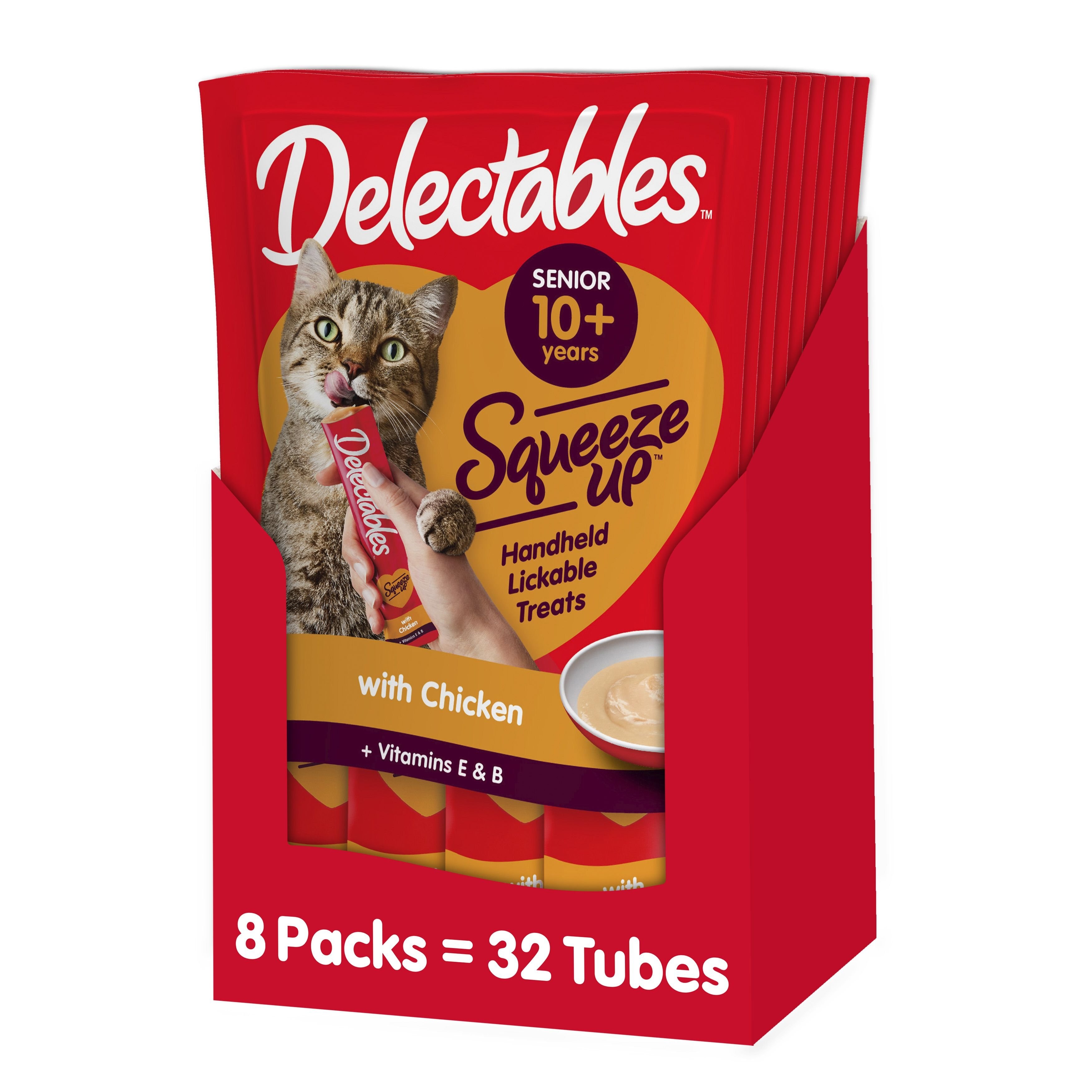 Hartz Delectables Squeeze Up Senior 10+ Chicken Grain-Free Lickable Cat Treats