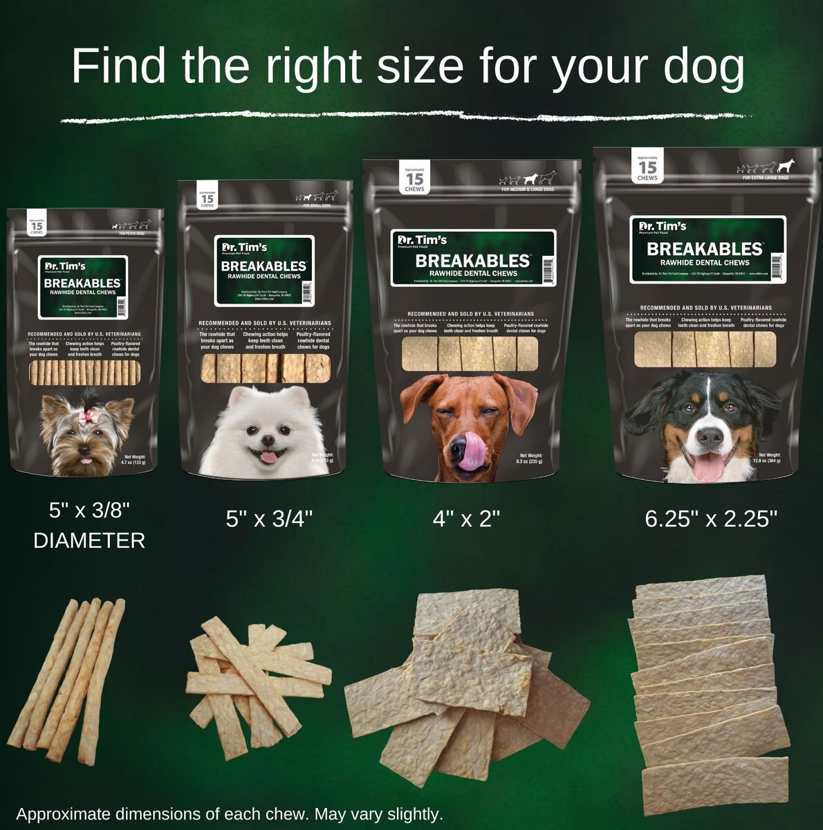 Dr. Tim's Breakables X-Small Dog Dental Chews, 15 count