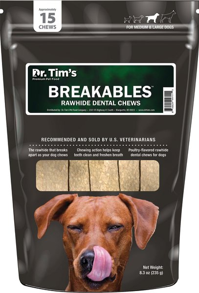 Dr. Tim's Breakables Medium & Large Dog Dental Chews, 15 count slide 1 of 4