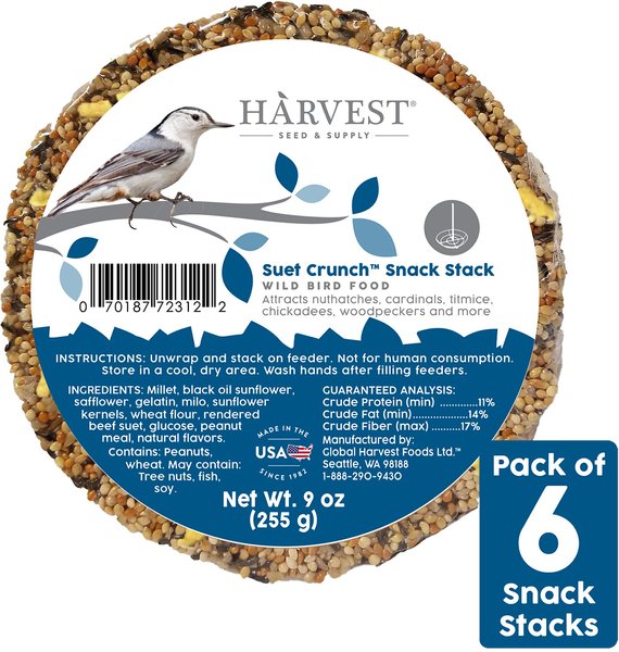 Discontinued HARVEST SEED & SUPPLY Suet Crunch Snack Stack Wild Bird