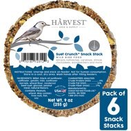 Harvest Seed & Supply Suet Crunch Snack Stack Wild Bird Food, 9-oz cake, pack of 6