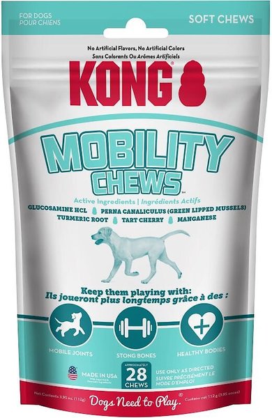 KONG Mobility Soft & Chewy Dog Supplement, 28 Pieces slide 1 of 6