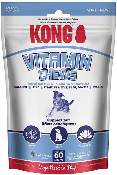 KONG Soft Chew Multivitamin Supplement for Dogs, 60 Pieces slide 1 of 6