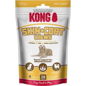KONG Soft Chew Skin & Coat Supplement for Dogs, 28 Pieces