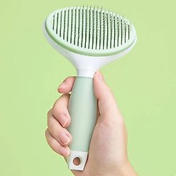 Michu Cream Dog, Cat & Small Pet Brush, Green
