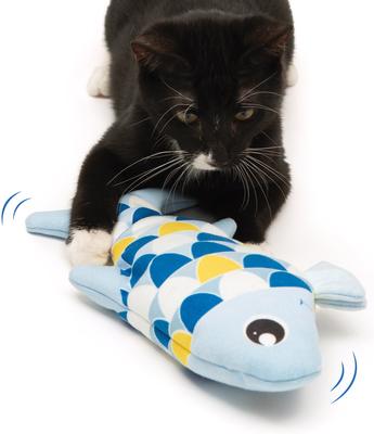 Show full view: Catit Groovy Fish Plush Cat Toy with Catnip, Blue slide 4 of 7