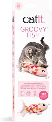 Show full view: Catit Groovy Fish Plush Cat Toy with Catnip, Pink slide 5 of 7