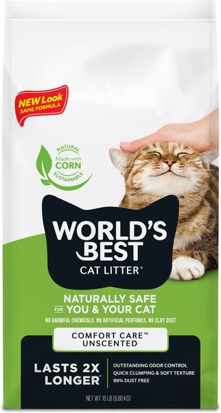 WORLD S BEST Comfort Care Unscented Clumping Corn Litter 15 lb bag Chewy