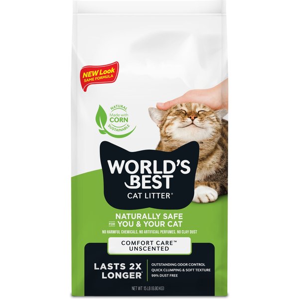 WORLD S BEST Picky Cat Unscented Clumping Corn Cat Litter 12 lb