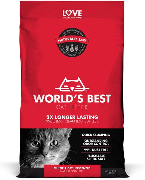 Worlds Best Cat Litter Clumping Litter Formula for Multiple Cats 28-Pounds 