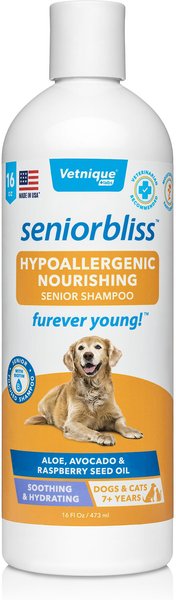 Vetnique Labs Seniorbliss Hypoallergenic Senior Dog Shampoo, 16-oz bottle slide 1 of 6