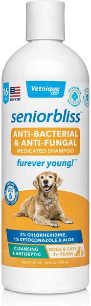 Vetnique Labs Seniorbliss Anti-Bacterial & Anti-Fungal Senior Dog Shampoo, 16-oz bottle slide 1 of 6