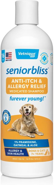 Vetnique Labs Seniorbliss Anti-Itch Senior Dog Shampoo, 16-oz bottle slide 1 of 6