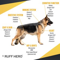 Ruff Hero Hero One Joints, Digestive, Skin & Detox Support Supplement for Dogs, 8-oz jar slide 2 of 6