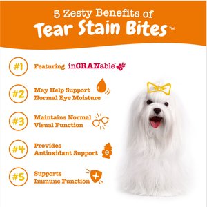 Zesty Paws Tear Stain Bites Chicken Flavored Soft Chews Supplement for Dogs, 90 count