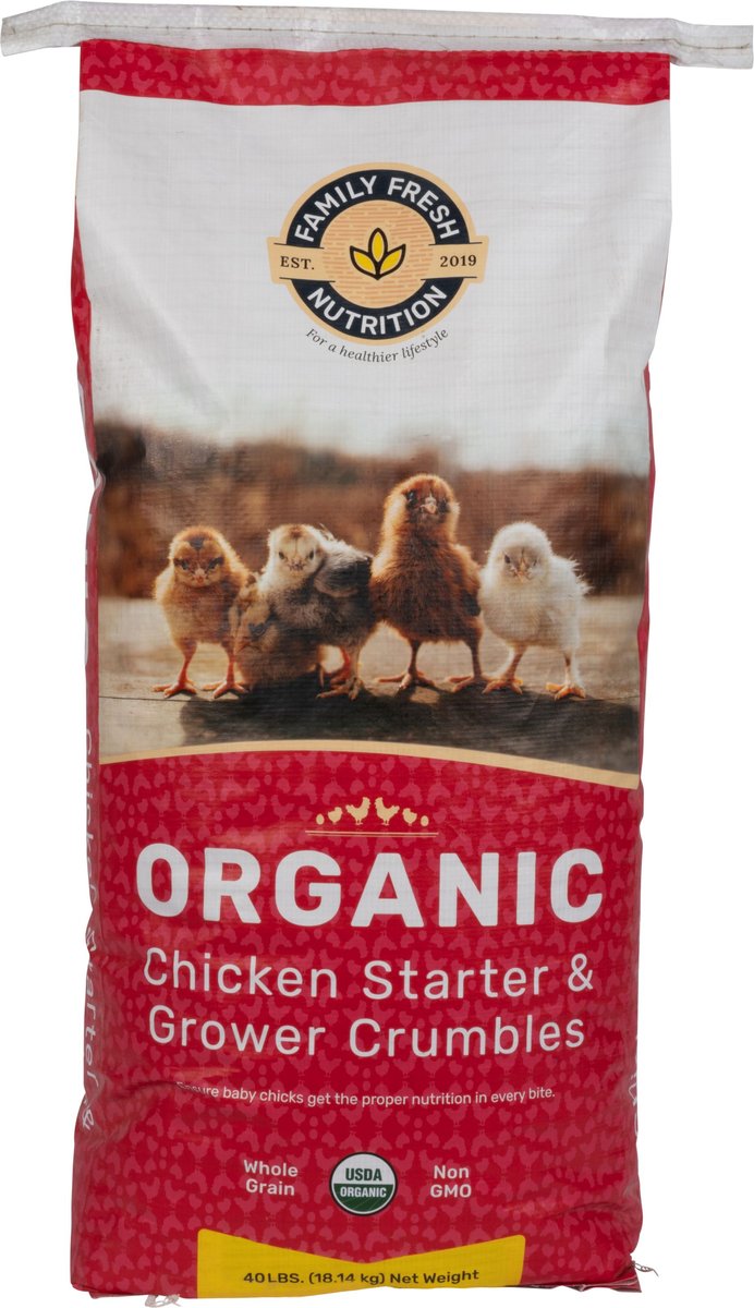 FAMILY FRESH NUTRITION Organic Chick Starter & Grower Crumbles Chicken ...