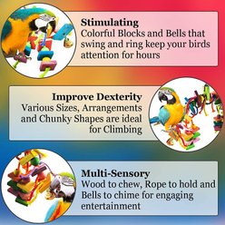 SunGrow Rainbow Foraging Chew Blocks Parakeet & Birds Toys slide 2 of 3