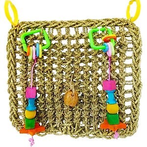 SunGrow Parrot Large Climbing & Cage Hammock Swing Foraging Net & Activity Play Bird & Small-Pet Chew Mat