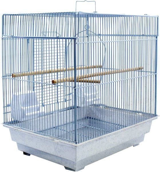 Penn-Plax Small Bird Starter Kit Square Style Bird Cage, White slide 1 of 7