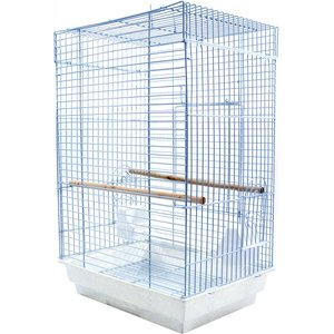 Penn-Plax Medium Bird Kit Square Bird Cage, White