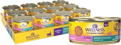 Wellness Complete Health Kitten Whitefish & Tuna Formula Grain-Free Canned Cat Food, case of 24, 5.5-oz