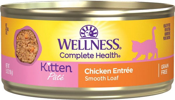 Wellness Complete Health Kitten Chicken Entrée Recipe Canned Wet Cat Food, 5.5-oz, case of 24 slide 1 of 10