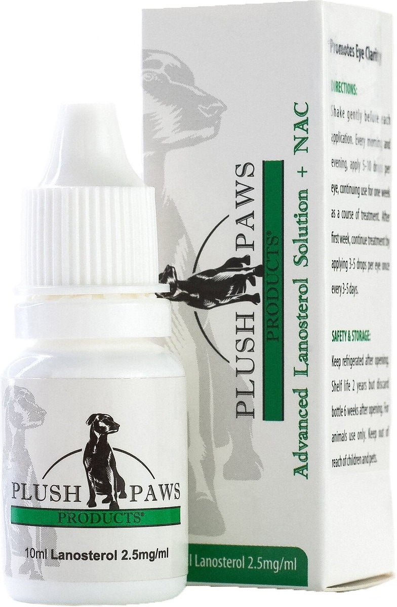 PLUSH PAWS PRODUCTS Advanced Lanosterol Solution + Nac Dog Eye Care, 1 ...