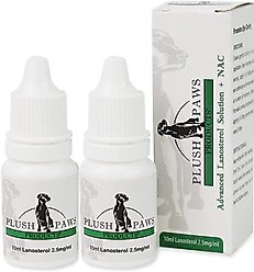 Plush Paws Products Advanced Lanosterol Solution + Nac Dog Eye Care, 2 count