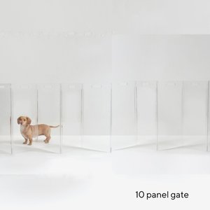 Hiddin Clear View Zig Zag Freestanding Dog & Cat Gate, 10-Panel