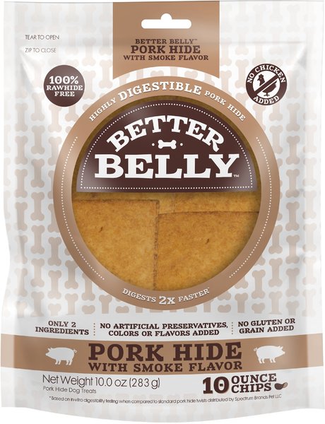 Better Belly Pork Hide Smoke Flavor Chips Dog Treats, 10-oz bag slide 1 of 8