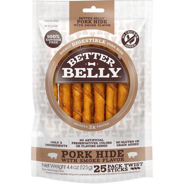 Better Belly Proteins Real Lamb Twists Dog Treats, 25 count