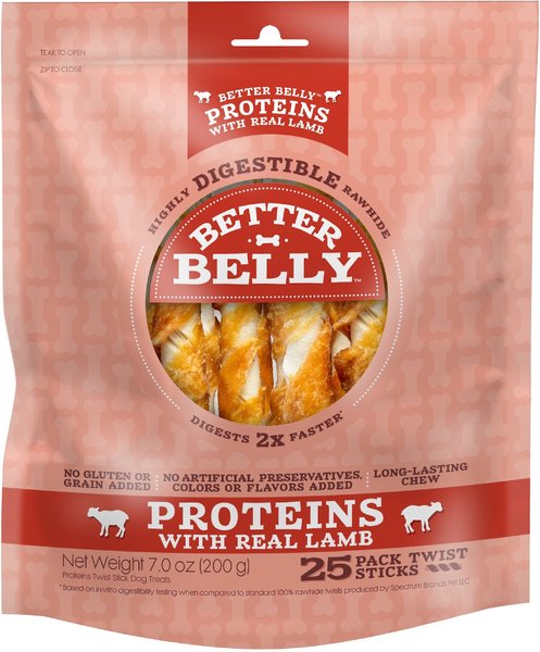 Better Belly Proteins Real Lamb Twists Dog Treats, 25 count slide 1 of 8