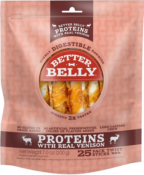 Better Belly Proteins Real Venison Twists Dog Treats, 25 count slide 1 of 8