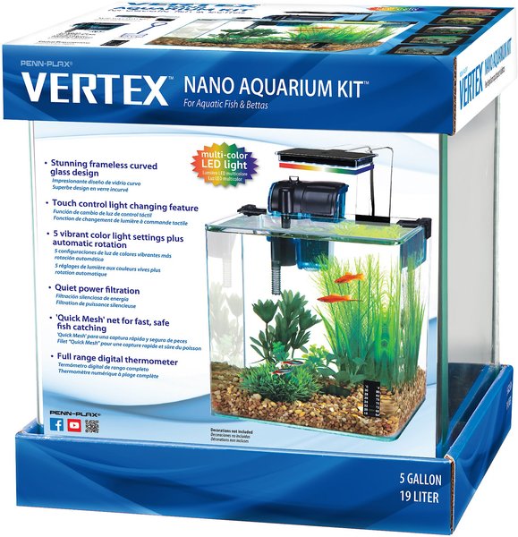 Interesseren Ik denk dat ik ziek ben Monetair VERTEX Color Change LED Nano Aquarium Kit, 5-gal - Chewy.com