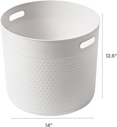 Hanamya Storage Organizer Cat & Dog Storage Basket, Off White slide 2 of 3