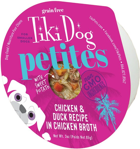 Tiki Dog Aloha Petites Chicken & Duck Recipe in Chicken Broth Wet Dog Food, 3-oz cup, case of 4 slide 1 of 7