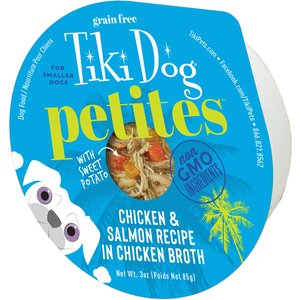 Tiki Dog Aloha Petites Chicken & Salmon Recipe in Chicken Broth Wet Dog Food, 3-oz cup, case of 4