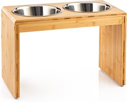 Pawfect Pets Elevated Feeder Raised Dog Bowl Stand with four Stainless Steel Bowls, Large, 12-in slide 1 of 6
