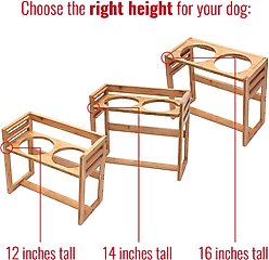 Pawfect Pets Adjustable Height Elevated Raised Dog Bowl Stand with four Stainless Steel Bowls, Large slide 2 of 7