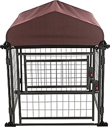 TRIXIE Deluxe Outdoor Dog Kennel with Cover & Secure Lock, Black/Burgundy, Small