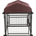 TRIXIE Deluxe Outdoor Dog Kennel with Cover & Secure Lock, Black/Burgundy, Small
