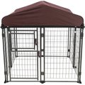 TRIXIE Deluxe Outdoor Dog Kennel with Cover & Secure Lock, Black/Burgundy, Medium