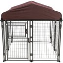 TRIXIE Deluxe Outdoor Dog Kennel with Cover & Secure Lock, Black/Burgundy, Medium