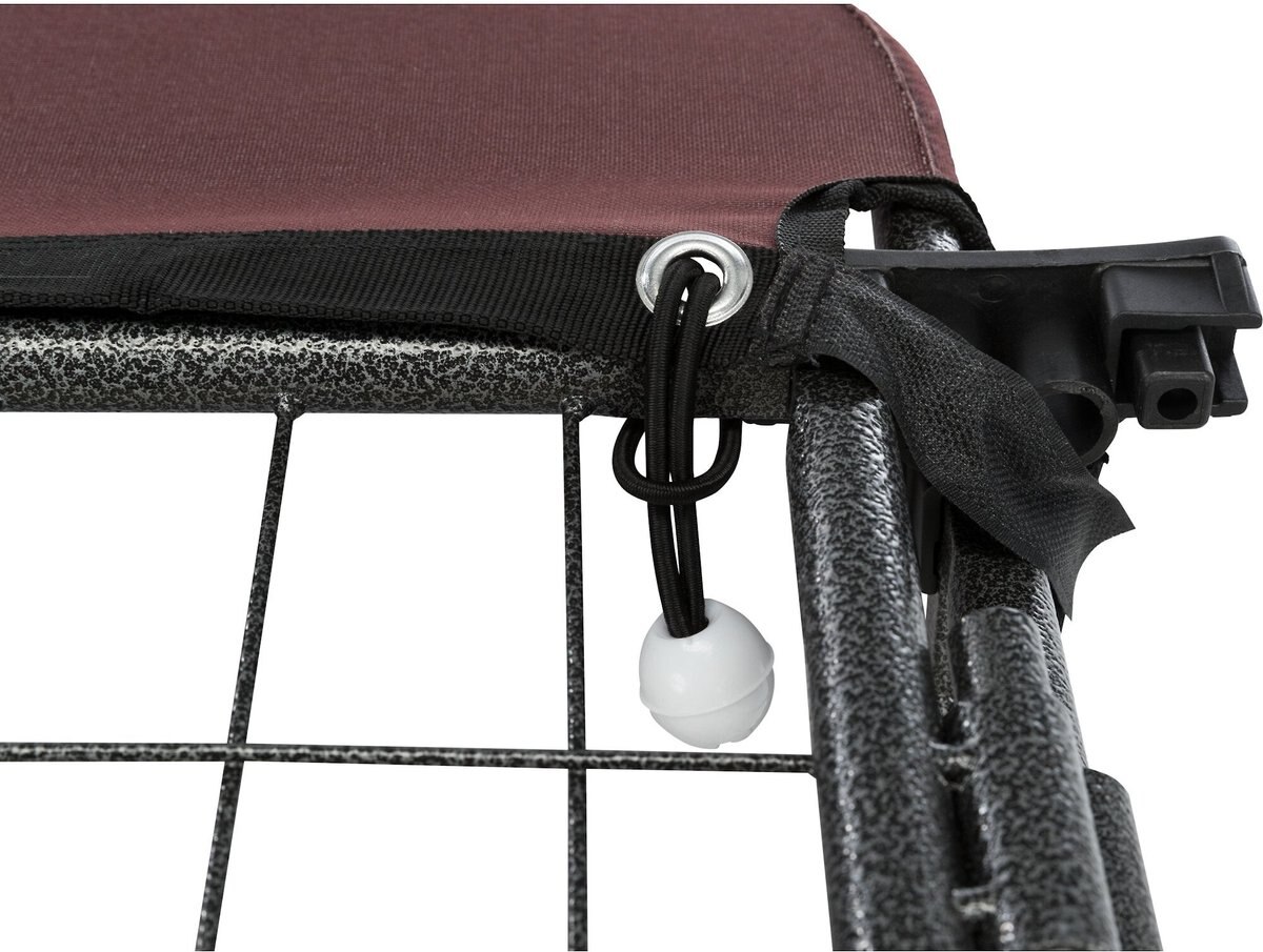 TRIXIE Deluxe Outdoor Dog Kennel with Cover & Secure Lock, Black/Burgundy, Medium